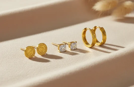 Gold-Plated Earring Set View 1 - Trendy Jewel