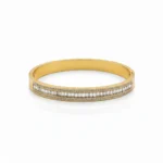 Gold Plated Bangle with Diamond-Like Stones | Trendy Jewel | Anti-Tarnish Jewellery for Women