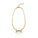 Gold-Plated Bow Pendant Necklace | Trendy Jewel | Anti-Tarnish Jewellery for Women