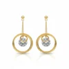 Gold Plated Circle Design Earrings with Diamond-Like Stones - Trendy Jewel