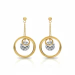 Gold Plated Circle Design Earrings with Diamond-Like Stones | Trendy Jewel | Anti-Tarnish Jewellery for Women