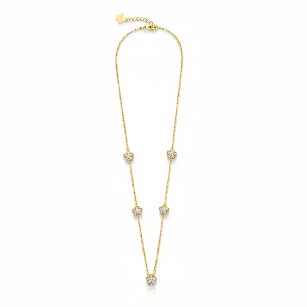 Trendy Jewel | Anti-Tarnish Gold Necklace | Diamond-Cluster Pendant | Premium Jewelry