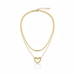 Trendy Jewel | Anti-Tarnish Gold Necklace | Double Layer Heart Pendant | Premium Jewelry