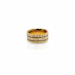 Gold Plated Double Row CZ Band Ring | Trendy Jewel | Anti-Tarnish Jewellery for Women | Princess-Cut Channel Setting