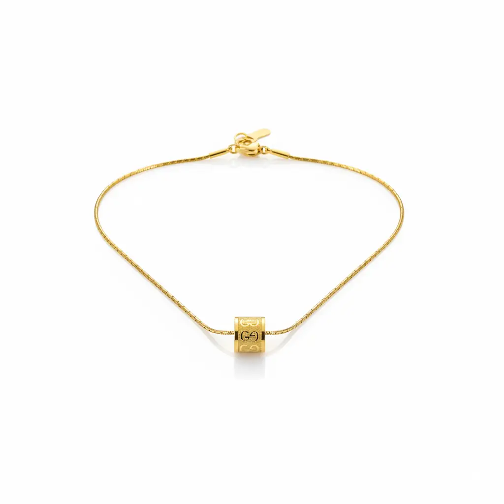 Anti-Tarnish Gold Logo Pendant Necklace by Trendy Jewel