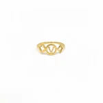 Gold Plated Emblem Cut-Out Ring | Trendy Jewel | Anti-Tarnish Jewellery for Women | Clover Side Motifs