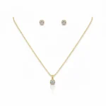 Gold-Plated Pendant Necklace and Earrings Set | Trendy Jewel | Anti-Tarnish Jewellery for Women