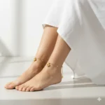 Gold-Plated Heart Charm Anklet with Diamond Accents | Trendy Jewel | Anti-Tarnish Jewellery for Women
