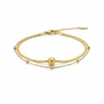 Anti-Tarnish Layered Gold Bracelet | Trendy Jewel | Adjustable Chain | Nickel-Free, Skin-Friendly | Daily Wear for Women