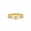 Gold Plated Open-Bar Emblem Bangle - Trendy Jewel