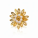 Gold-Plated Pearl Daisy Ring | Trendy Jewel | Anti-Tarnish Jewellery for Women