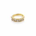 Gold Plated Ring with Diamond-Like Stones | Trendy Jewel | Anti-Tarnish Jewellery for Women