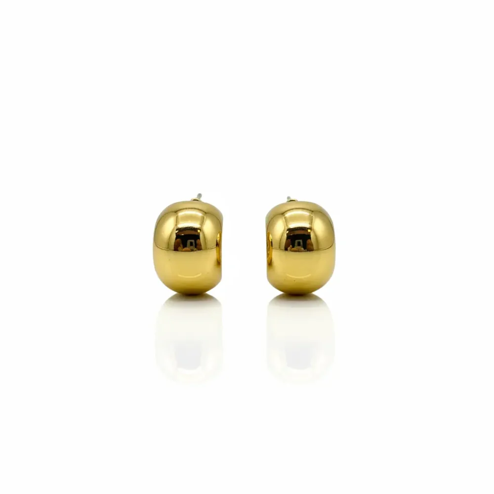 Gold Plated Rounded Stud Earrings | Trendy Jewel | Anti-Tarnish Jewellery for Women