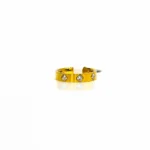 Gold Plated Ring with Square Diamonds | Trendy Jewel | Anti-Tarnish Jewellery for Women