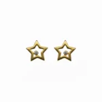 Gold Plated Star Shaped Earrings with Diamond-Like Stone | Trendy Jewel | Anti-Tarnish Jewellery for Women