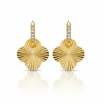 Gold Plated Starburst Earrings with Diamond-Like Stones - Trendy Jewel