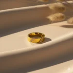 Gold Plated Band Ring with Diamond-Like Stones | Trendy Jewel | Anti-Tarnish Jewellery for Women