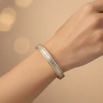 Gold Plated Bangle with Diamond-Like Stones | Trendy Jewel | Anti-Tarnish Jewellery for Women