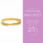 Gold Plated Crossover Engraved Bangle | Trendy Jewel | Anti-Tarnish Jewellery for Women | Minimal High-Polish Design