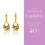 Gold Plated Designer Earrings | Trendy Jewel | Colorful Patterned Charm