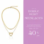 Trendy Jewel | Anti-Tarnish Gold Necklace | Double Layer Heart Pendant | Premium Jewelry