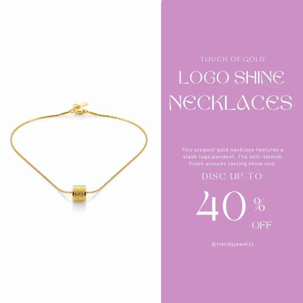 Trendy Jewel | Anti-Tarnish Gold Necklace | Elegant Logo Pendant | Premium Jewelry