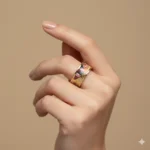 Gold Plated Adjustable Enamel Wrap Ring | Trendy Jewel | Anti-Tarnish Jewellery for Women | Textured Artistic Design