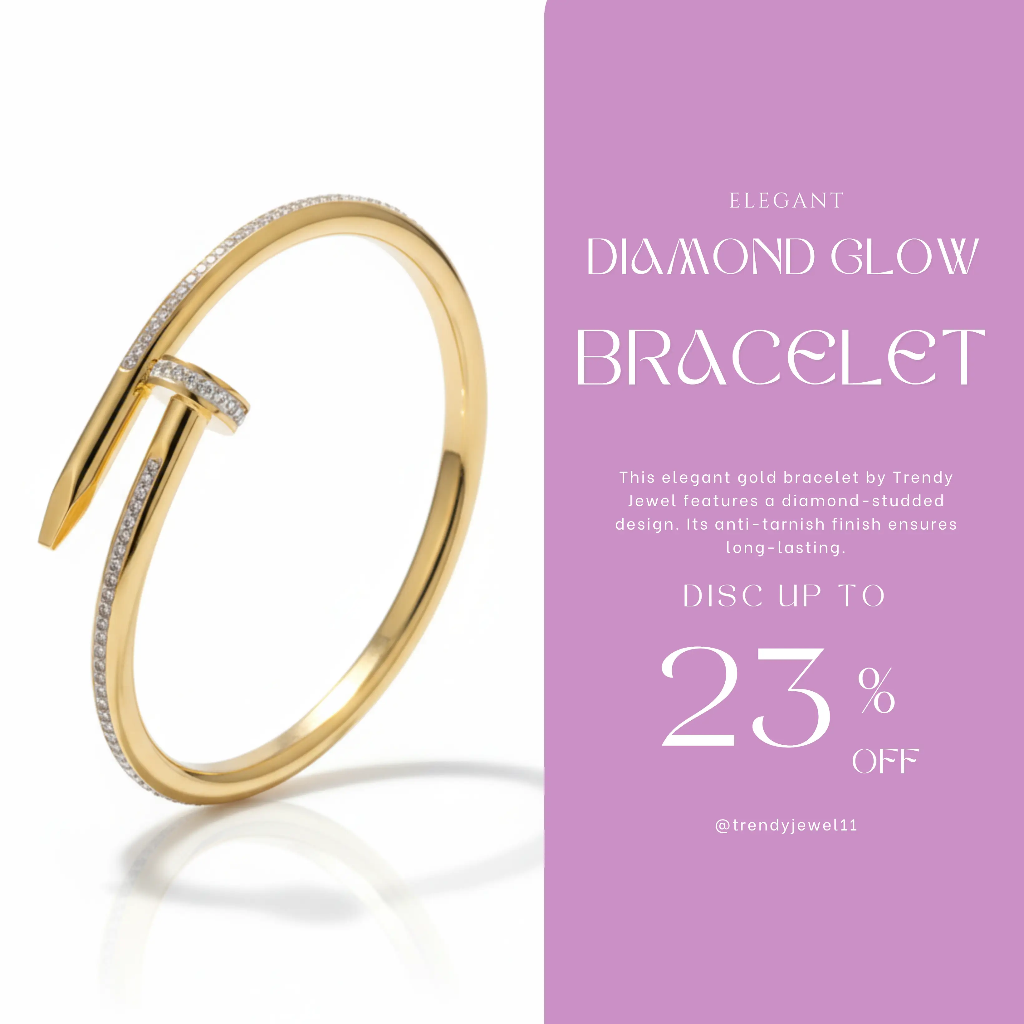 Gold Diamond Bracelet for Women - Trendy Jewel