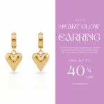 Gold Plated Heart Shaped Earrings | Trendy Jewel | Anti-Tarnish Jewellery for Women