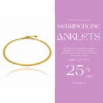 Gold-Plated Herringbone Anklet | Trendy Jewel | Anti-Tarnish Jewellery for Women