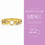 Gold Plated Infinity Swirl Ring | Trendy Jewel | Anti-Tarnish Jewellery for Women | CZ Accents | Delicate Openwork Band