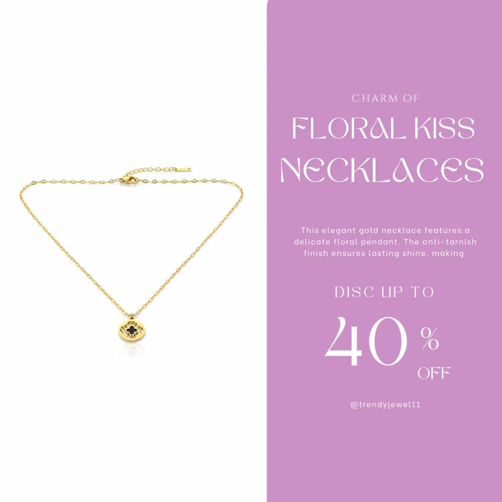 Trendy Jewel | Anti-Tarnish Gold Necklace | Floral Pendant | Premium Quality Jewelry