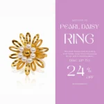 Gold-Plated Pearl Daisy Ring | Trendy Jewel | Anti-Tarnish Jewellery for Women