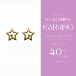 Gold Plated Star Shaped Earrings with Diamond-Like Stone | Trendy Jewel | Anti-Tarnish Jewellery for Women