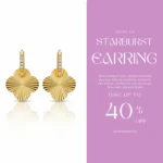Gold Plated Starburst Earrings with Diamond-Like Stones | Trendy Jewel | Anti-Tarnish Jewellery for Women