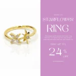 Gold Plated Starflower Ring | Trendy Jewel | Anti-Tarnish Jewellery for Women