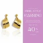 Gold Plated Swirl Design Earrings | Trendy Jewel | Anti-Tarnish Jewellery for Women