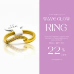Gold Plated Wave Open Ring | Trendy Jewel | Anti-Tarnish Jewellery for Women | CZ Accent Band