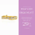 Gold Plated Wrap Cuff Bangle | Trendy Jewel | Anti-Tarnish Jewellery for Women | CZ Pavé Panel Design